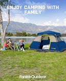 FanttikOutdoor Zeta C6 Pro Camping Tent 6 Person Instant Cabin Tent Setup in 60 Seconds with Rainfly & Windproof Portable with Carry Bag for Family Camping & Hiking, Upgraded Ventilation, Navy Blue