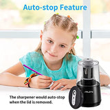 JARLINK Electric Pencil Sharpener, Heavy-Duty Helical Blade to Fast Sharpen, Auto Stop for No.2/Colored Pencils(6-8mm) (Black)