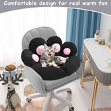 DOBUONO Cat Paw Cushion Kawaii Office Chair Cushion Comfy Plush Gaming Chair Cushion Kawaii Seat Cushion 28"x 24" (Black)