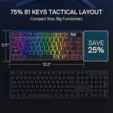 Wireless Gasket Gaming Keyboard w/Hype Screen & Knob, 81-Key Mechanical Keyboard