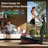 UMAY Elliptical Exercise Machine with 15.5" Stride & Heart Rate Grips, Silent Magnetic Elliptical Trainer for Home with 16 Levels Resistance and LCD Monitor, 350LBS Weight Capacity