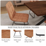 ZckyCine Expandable Dining Table Set for 6-8 People, Modern Rectangular Kitchen Table, 63"-79" Extendable, Walnut Finish