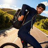 MIVENTO Hiking Backpack Waterproof Nylon Material, Breathable Back Pad Design, Separate Laptop Compartment for Outdoor Camping Travel (Black)