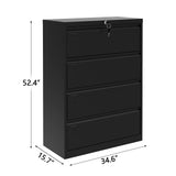2-Drawer File Cabinet with Lock, Metal Lateral Filing Cabinets for Letter/Legal Size Documents