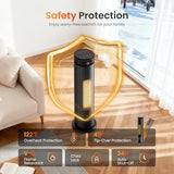 FLANUR Space Heaters for Indoor Use Large Room, 1500W Portable Electric Heater with Remote, 5 Modes, Safety Protection & Child Lock, 12H Timer, Oscillation Heater for Bedroom Home Office Black 1Pack