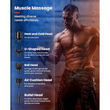 Pro Massage Gun with Heat and Cold Therapy, Mini Massager Gun Deep Tissue, Heated Professional Electric Back Massager for Athletes BOB AND BRAD