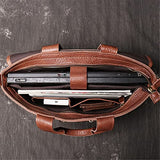 Retro Men's Portable Briefcase Horizontal Shoulder Messenger Bag Large Capacity Computer