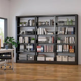 LyAosdFu 5-Tier Industrial Bookshelf, White Bookcases and Bookshelves,Tall Metal Book Shelf Storage Organizer,Freestanding Bookshelf for Living Room