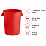 Getzi 6 Pack 20 Gallon Red Round Commercial Trash Can