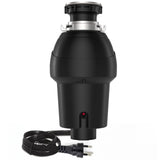 Garbage Disposal, 1/2 HP for Kitchen Sink Quiet with Stopper, Power Cord, Stainless Steel, Continuous Feed Food Waste Disposer