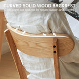 Oak Dining Chairs, Kitchen Chairs, 100% Solid Wood Modern Dinner Chair with Curved Backrest