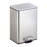 Silver Metal Step Trash Can - Stylish Pedal Bin with Lid for Kitchen Outdoor Patios & Office - Durable Recycling Bin for Home & Entertaining Use