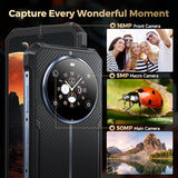 FOSSIBOT F109S Rugged Phone Unlocked, 24GB+256GB/2TB,10600mAh Battery Waterproof Phones