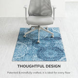 Anji Mountain Rug'd Office Chair Mat for Carpet & Hardwood Floor - Jacquard Woven, Anti-Slip Backing, Low Pile