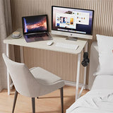 Folding Desk, Small Foldable Desk 31.5" for Small Spaces, Space Saving Computer Table Writing Workstation, Oak