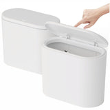 Pack 3.17 Gallon Slim Bathroom Trash Can with Lid and Dog Proof Garbage Can and Wastebasket