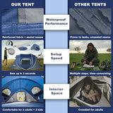 CampExo Camping Tent, Pop Up Instant Tent for 2-3 Person, Sets Up in Just Seconds, Waterproof Durable Tent with Carry Bag for Camping Hiking Outdoor (Navy Blue)