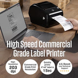 Thermal Shipping Label Printer USB, 4x6 Label Commercial Grade, Compatible with USPS, UPS