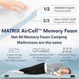 Hazli Matrix AirCell 4 Inch Memory Foam Camping Mattress Pad - Queen Roll Up Mattress for Adults - Double Portable Cot Sleeping Pad-2 Person Floor Mat or Bed Roll - Queen 80" x 60" x 4" Grey