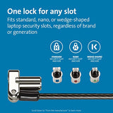 Kensington Universal 3-in-1 Keyed Laptop Locking Cable, Computer Security Keyed Lock