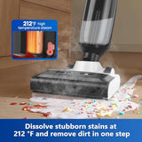 SUNSMAI 4-in-1 Steam Vacuum Mop - High-Performance Wet Dry Floor Cleaner for Hardwood Floors Carpets, 212°F Steam for Tough Stains, Self-Cleaning LED Display