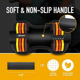 ATIVAFIT Adjustable Dumbbell Set of 2, 5–25LB Quick Dial Free Weights with Safety Lock & Anti-Slip Steel Handle, Space Saving Home Gym Equipment for Beginner Home Workouts and Light Strength Training, Sunrise