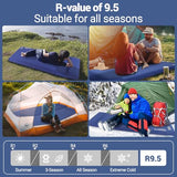 Elegear CumbreX™ Self Inflating Sleeping Pad, Built-in Electric Pump 3.15" Ultra-Thick Memory Foam Camping Mattress with Pillow Foam Sleeping Pad for Camping R-Value 9.5 Foam Camping Pad for Travel