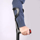 VISIONU Lightweight Foldable Forearm Crutch, Aluminum Walking Stick,Height Adjustable, Ergonomic Handle with Comfortable Grip 2ZG-02BM (Black)