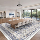 12x15 Area Rugs for Living Room,Large Washable Rug,Blue