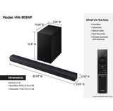 Samsung 2.1Ch DTS Virtual:X Soundbar w/Subwoofer: HDMI ARC, Bluetooth, Wall Mountable, Voice Enhance Mode, Game Mode, Night Mode, 360W, Wireless Surround Ready - HW-B53WF (Renewed)
