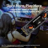 MOVE SPEED HB7450 2TB SSD for PS5 with Heatsink TLC NAND, PCIe 4.0 NVMe M.2 Internal Solid State Drive - Up to 7450MB/s, 3D Storage Expansion Compatible with PS5, Desktops and Laptops