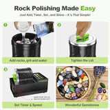 A1 Professional Rock Tumbler Kit, 4LB Extra-Large Barrel with Cutting-Edge Brushless Motor, Adjustable Speed & Timer, Durable Metal Base for Adults & Rock Collectors – Includes Full Accessories