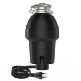 GarveeTech Garbage Disposal 1 HP, Continuous Feed Food Waste Disposer with Air Switch & Flange Seal, Stainless Steel Garbage Disposer, Compact Food Waste Grinder for Kitchen Sink, Black