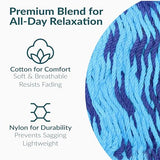 Sunnydaze Handwoven XXL Thick Cord Mayan Double Hammock for Outside - 625-Pound Capacity Heavy-Duty Outdoor Hammock - Blue