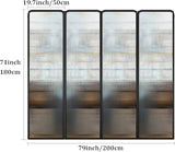 6ft Tall Room Divider - 4-Panel Freestanding Metal & Glass Privacy Screen