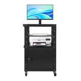 Utility Steel AV Cart w/Universal Wheels,Heavy Duty Av Cart w/Keyboard Tray