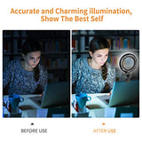 Video Conference Lighting Kit, Ring Light Clip on Laptop Monitor with 5 Dimmable Color & 5 Brightness Level for Webcam Lighting/Zoom