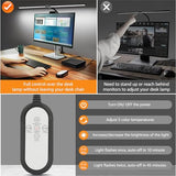 ShineTech Led Desk Lamp for Office Home, Bright Double Head Desk Light with Clamp, Architect Task Lamp 50 Lighting Modes Adjustable Flexible Lamp