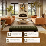 POLY & BARK Argan 93” Leather Sofa – Full-Grain Italian Aniline Leather