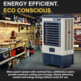 Landeagle 56″ Swamp Cooler Air Conditioner, 8979CFM Portable Evaporative Coolers with 36 Gal Tank,120°Oscillation, Outdoor Cooling Fan with Continuous Auto Fill for Patio Garage Industry Commercial