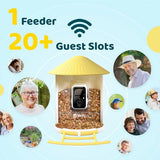 NETVUE by Birdfy Smart Bird Feeder with Camera – AI Identifies Birds Species 2MP Night Vision & App Alerts, 2.4Ghz Wi-Fi Connect IP65 Weatherproof Bird Camera-Gift for Backyard BirdWatchers, Yellow