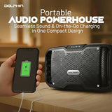Dolphin S100 Bluetooth Speaker – EX-BASS, 20-Hour Battery, Rugged Portable Design, IPX5 Waterproof Outdoor Speaker for Job Sites, Camping, Fitness, Beach, Travel