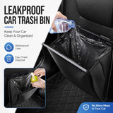 Quoriel Car Trash Can Leak-Proof, 4 Pack Black Large Capacity Auto Trash Bin