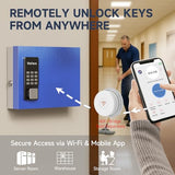 16-Key Key Lock Box – Smart Key Cabinet Wall Mount with App, Keypad, Bluetooth & WiFi Unlock (Sold Separately), Key Organizer for Home