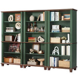 SAVOR LIFE 70" Tall Green Bookshelf,5 Tier Wooden Book Shelf with Adjustable Shelves & Wood Legs