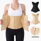 Waist Cincher for Women Shapewear Workout Girdle Tummy Control Shaper Slimming Waist Trainer Corset with Zipper (Apricot, Small)