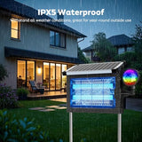 OnBeam Solar Bug Zapper Outdoor with Projector Lights, Mosquito Zapper Waterproof Electric Fly Zapper Rechargeable with 10W Solar Panel, 4500V Cordless Fly Trap for Backyard, Patio, Garden, Camping