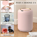 onlcuk Smart Bathroom Trash Can with Lid，3 Gallon Bathroom Garbage Can