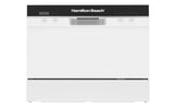 HAMILTON BEACH Counter Top Dishwasher, 6 Place Settings, Portable, White