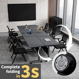 JJPLOQD 8PCS Modular Folding Conference Table, Mobile Meeting Training Table